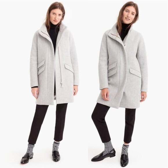 NWOT JCREW NEW Cocoon Coat Jacket Womens 00 P Petite Italian Stadium Cloth Wool - Picture 13 of 14